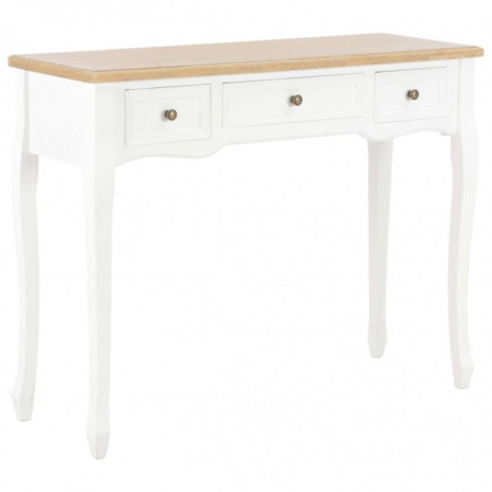 280044 Dressing Console Table with 3 Drawers White