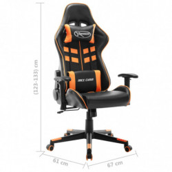 Gaming-Stuhl Schwarz und Orange Kunstleder