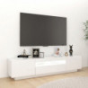 TV-Schrank mit LED-Leuchten Hochglanz-Weiß 180x35x40 cm