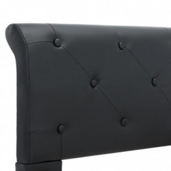 Bettgestell Schwarz Kunstleder 90 x 200 cm