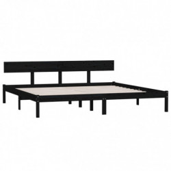 Massivholzbett Schwarz Kiefer 200x200 cm