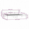 Massivholzbett Schwarz Kiefer 200x200 cm