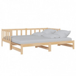 Tagesbett Ausziehbar Kiefer Massivholz 2x(90x200) cm