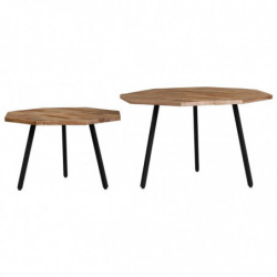 Couchtisch-Set 2-tlg. Sechseckig Recyceltes Teak