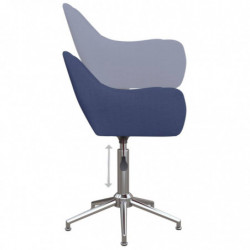 Esszimmerstühle 2 Stk. Drehbar Blau Stoff