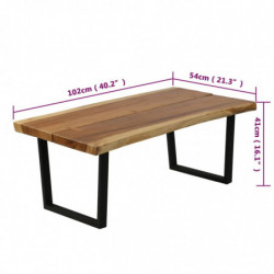 Couchtisch Massivholz Suar 102x54x41 cm