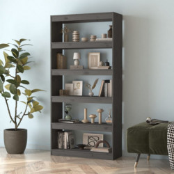 Bücherregal/Raumteiler Grau 80x30x167,4 cm Massivholz Kiefer