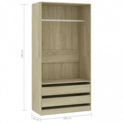 Kleiderschrank Sonoma-Eiche 100×50×200 cm Spanplatte