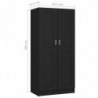 Kleiderschrank Schwarz 82,5x51,5x180 cm Spanplatte