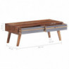 Couchtisch Grau 110x50x40 cm Massivholz