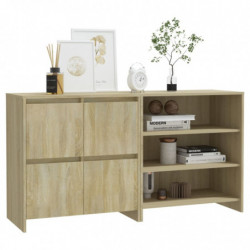 2-tlg. Sideboard Sonoma-Eiche Holzwerkstoff