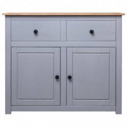 Sideboard Grau 93 x 40 x 80 cm Massivholz Panama-Kiefer