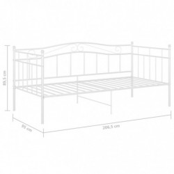 Schlafsofa Bettgestell Weiß Metall 90x200 cm