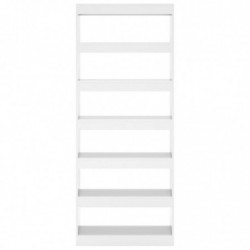 Bücherregal/Raumteiler Hochglanz-Weiß 80x30x198 cm Spanplatte