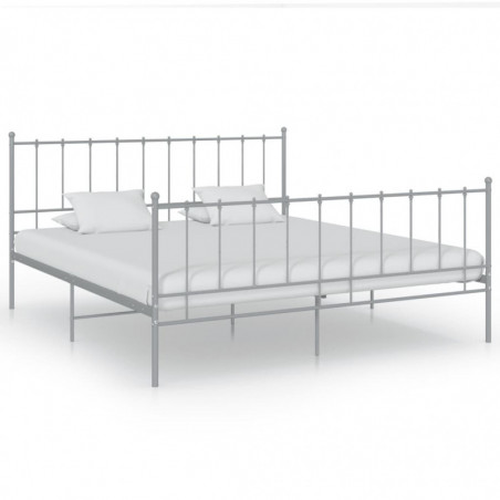 Bett Grau Metall 180x200 cm