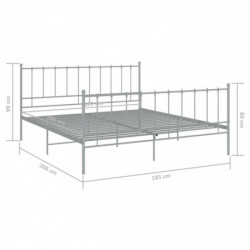 Bett Grau Metall 180x200 cm