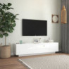 TV-Schrank mit LED-Leuchten Hochglanz-Weiß 160x35x40 cm