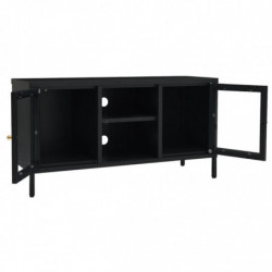 TV-Schrank Schwarz 105x35x52 cm Stahl und Glas