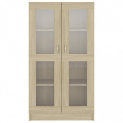 Vitrinenschrank Sonoma-Eiche 82,5x30,5x150 cm Spanplatte