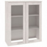 Aufsatz für Highboard Weiß 85x35x100 cm Massivholz Kiefer