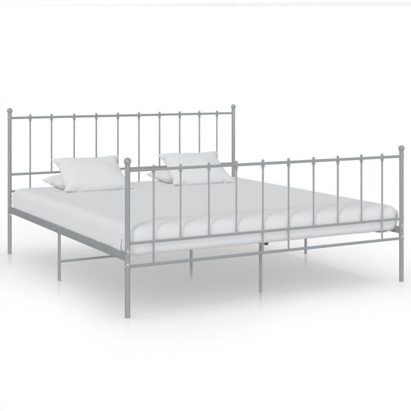 Bett Grau Metall 160x200 cm