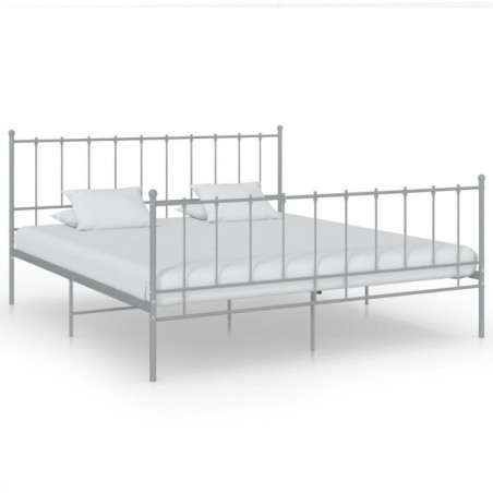 Bett Grau Metall 160x200 cm