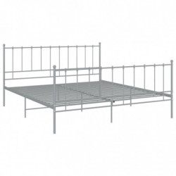 Bett Grau Metall 160x200 cm