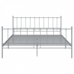 Bett Grau Metall 160x200 cm