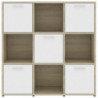 Bücherregal Weiß Sonoma-Eiche 90 x 30 x 90 cm Spanplatte