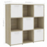 Bücherregal Weiß Sonoma-Eiche 90 x 30 x 90 cm Spanplatte