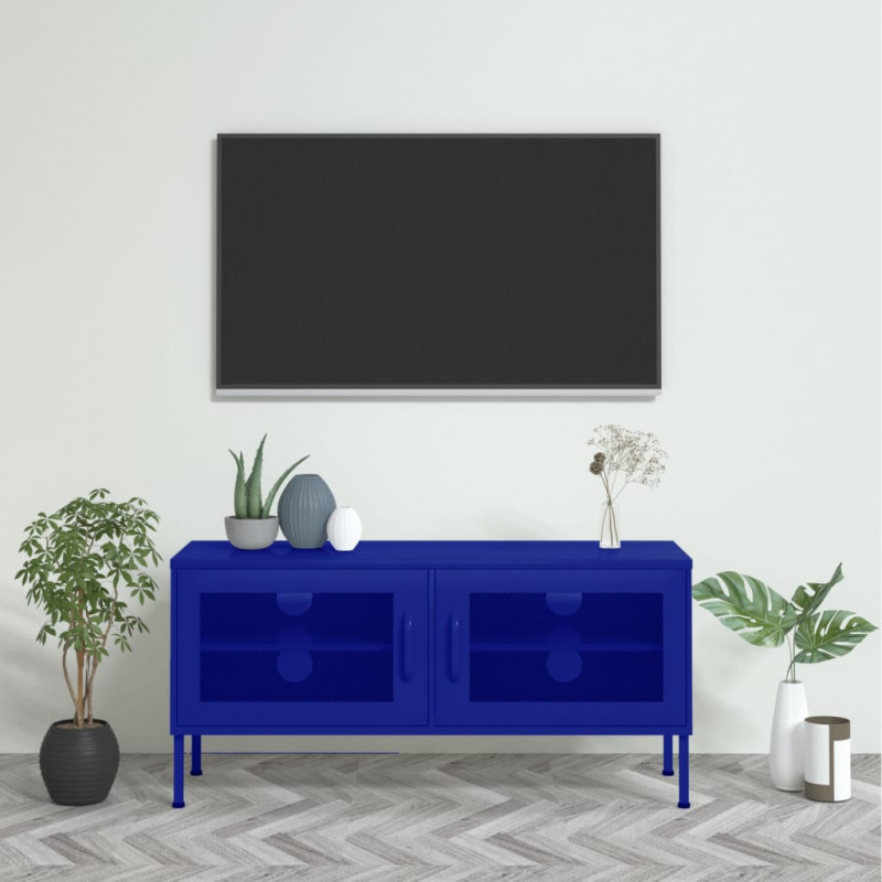 TV-Schrank Marineblau 105x35x50 cm Stahl