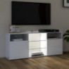 TV-Schrank mit LED-Leuchten Hochglanz-Weiß 120x30x50 cm