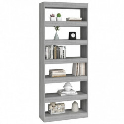 Bücherregal/Raumteiler Grau Sonoma 80x30x198 cm Spanplatte