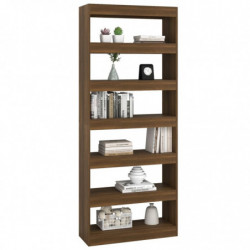 Bücherregal/Raumteiler Braun Eiche 80x30x198 cm Spanplatte