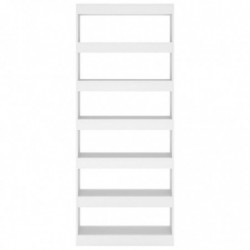 Bücherregal/Raumteiler Weiß 80x30x198 cm Spanplatte