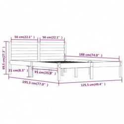 Massivholzbett Kiefer 120x190 cm Honigbraun 4FT Small Double