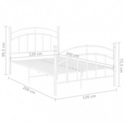 Bettgestell Weiß Metall 120x200 cm