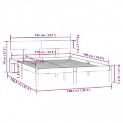 Massivholzbett Honigbraun Kiefer 135x190 cm UK Double