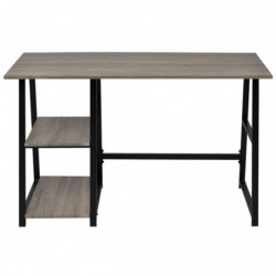 Schreibtisch mit 2 Regalen Grau und Eiche