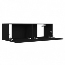 3-tlg. TV-Schrank-Set Schwarz Spanplatte