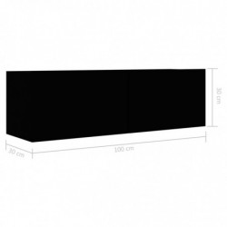 3-tlg. TV-Schrank-Set Schwarz Spanplatte