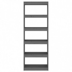 Bücherregal/Raumteiler Grau 60x30x167,5 cm Massivholz Kiefer