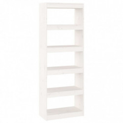 Bücherregal/Raumteiler Weiß 60x30x167,5 cm Massivholz Kiefer