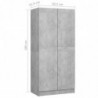 Kleiderschrank Betongrau 82,5x51,5x180 cm Spanplatte