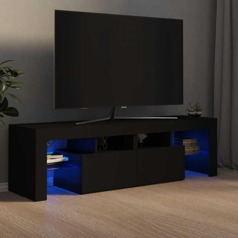 TV-Schrank mit LED-Leuchten Schwarz 140x35x40 cm