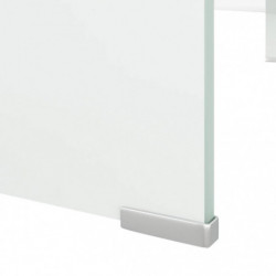 TV-Tisch/Bildschirmerhöhung Glas Weiß 110 x 30 x 13 cm