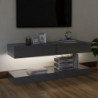 TV-Schränke mit LED-Leuchten 2 Stk. Hochglanz-Grau 60x35 cm