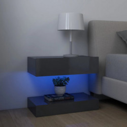 TV-Schränke mit LED-Leuchten 2 Stk. Hochglanz-Grau 60x35 cm