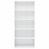 Bücherregal 5 Fächer Hochglanz-Weiß 80 x 30 x 189 cm Spanplatte