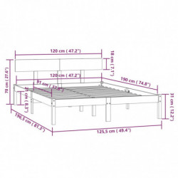 Massivholzbett Weiß Kiefer 120x190 cm UK Small Double